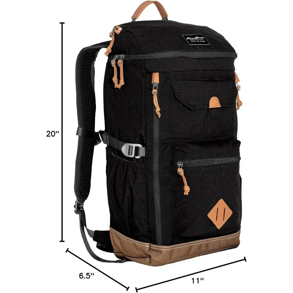 Eddie Bauer Bygone 30L Backpack with Top Loading Knapsack, Black